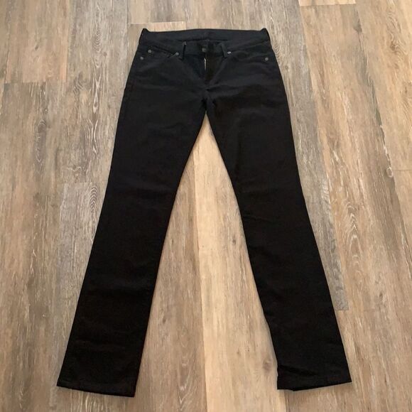 7 For All Mankind Swarovski Crystal Black Straight Leg Pants Jeans sz 28 NWOT - Picture 4 of 10